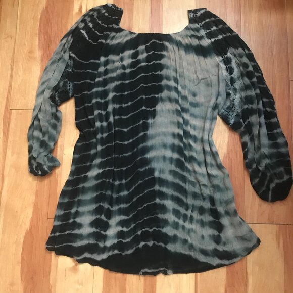 Jen's Pirate Booty Tie Dye Loose Fit Boho Dress Crochet Gauzy - Picture 6 of 12